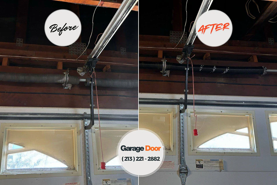 Before and after: garage door repair Ardmore, AL